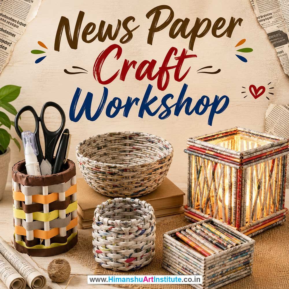 News Paper Craft Workshop for Corporate Companies News Paper Craft Workshop for Corporate Companies, News Paper Craft Workshop for Corporate Employees, News Paper Craft Workshop for Corporate Clients, News Paper Craft Workshop for Office Events, Art & Craft Activity for Corporate Companies, Himanshu Art Institute