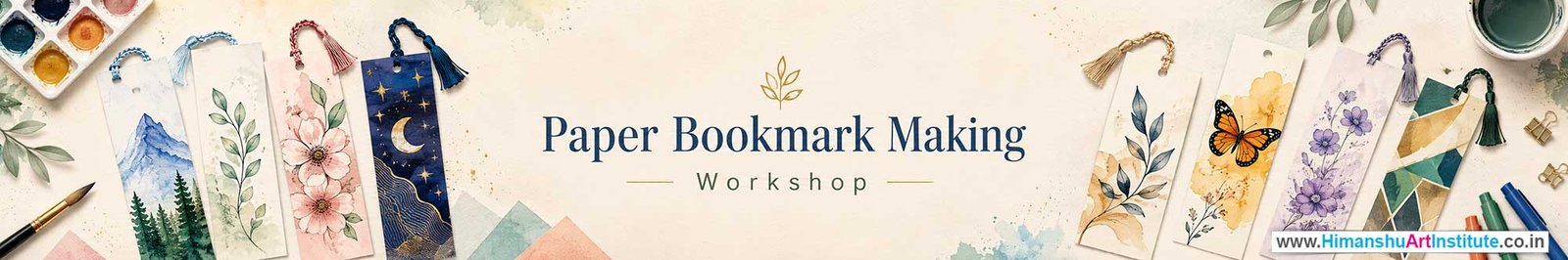 Paper Bookmark Making Workshop for Corporate Companies, Paper Bookmark Making Workshop for Corporate Employees, Paper Bookmark Making Workshop for Corporate Clients, Paper Bookmark Making Workshop for Office Events, Art & Craft Activity for Corporate Companies, Himanshu Art Institute