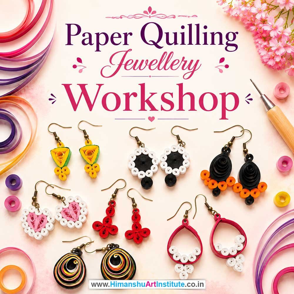 Paper Quilling Jewellery Workshop for Corporate Companies, Paper Quilling Jewellery Workshop for Corporate Employees, Paper Quilling Jewellery Workshop for Corporate Clients, Paper Quilling Jewellery Workshop for Office Events, Art & Craft Activity for Corporate Companies, Himanshu Art Institute