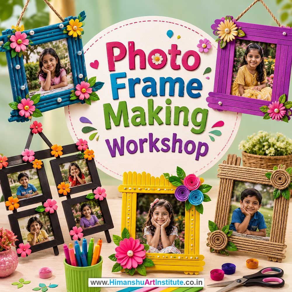 Photo Frame Making Workshop for Corporate Companies, Photo Frame Making Workshop for Corporate Employees, Photo Frame Making Workshop for Corporate Clients, Photo Frame Making Workshop for Office Events, Art & Craft Activity for Corporate Companies, Himanshu Art Institute