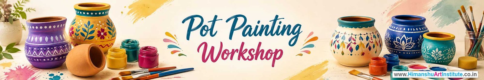 Pot Painting Workshop for Corporate Companies, Pot Painting Workshop for Corporate Employees, Pot Painting Workshop for Corporate Clients, Pot Painting Workshop for Office Events, Art & Craft Activity for Corporate Companies, Himanshu Art Institute