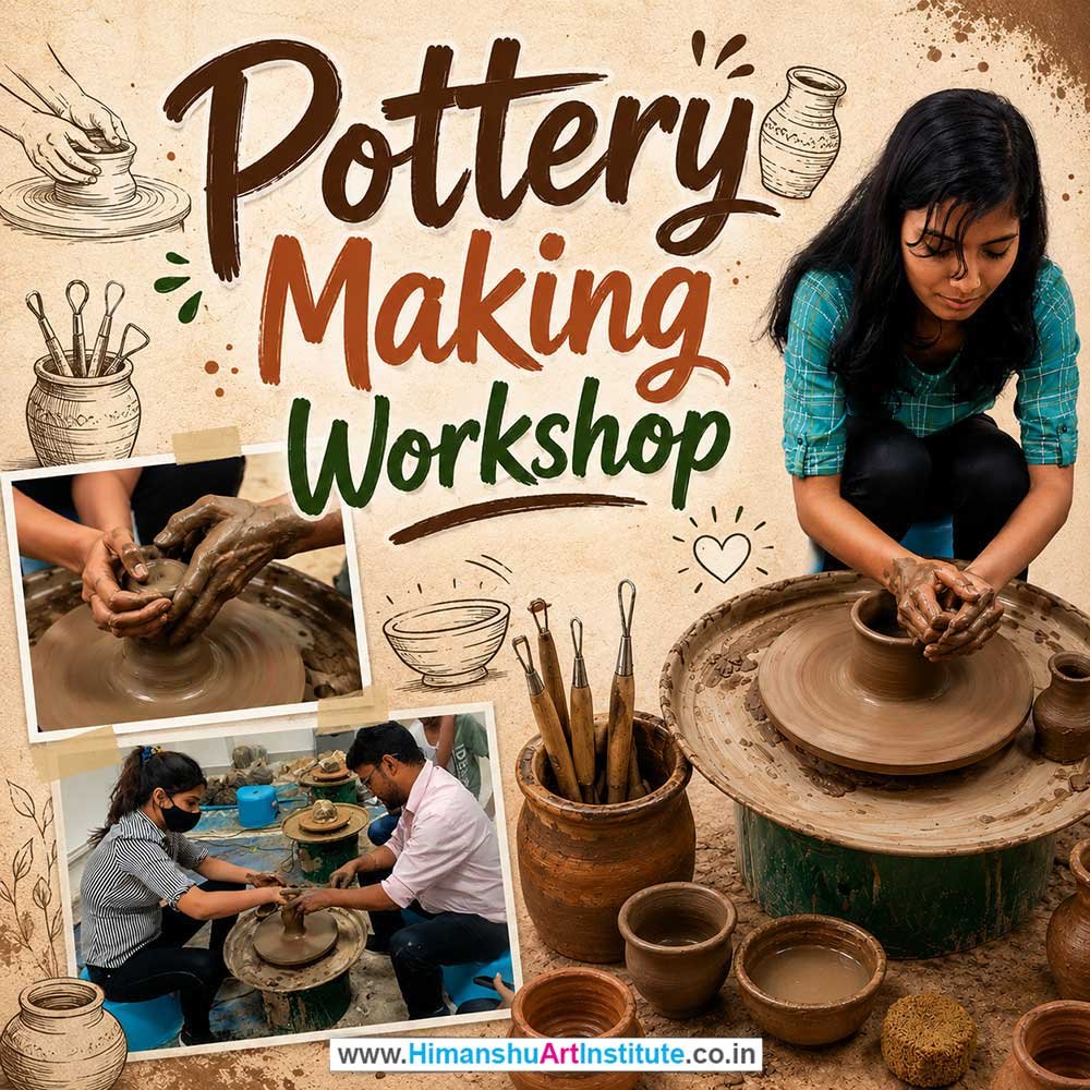 Pottery Making Workshop for Corporate Companies, Pottery Making Workshop for Corporate Employees, Pottery Making Workshop for Corporate Clients, Pottery Making Workshop for Office Events, Art & Craft Activity for Corporate Companies, Himanshu Art Institute