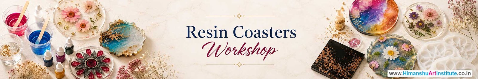 Resin Coasters Workshop for Corporate Companies, Resin Coasters Workshop for Corporate Employees, Resin Coasters Workshop for Corporate Clients, Resin Coasters Workshop for Office Events, Art & Craft Activity for Corporate Companies, Himanshu Art Institute
