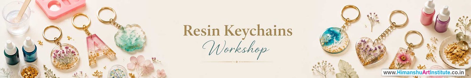 Resin Keychains Workshop for Corporate Companies, Resin Keychains Workshop for Corporate Employees, Resin Keychains Workshop for Corporate Clients, Resin Keychains Workshop for Office Events, Art & Craft Activity for Corporate Companies, Himanshu Art Institute