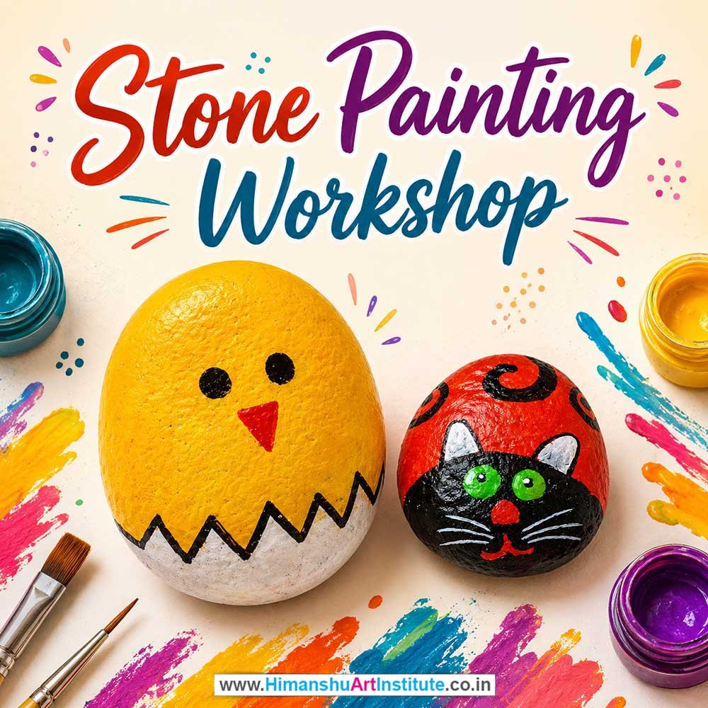 Stone Painting Workshop for Corporate Companies Stone Painting Workshop for Corporate Companies, Stone Painting Workshop for Corporate Employees, Stone Painting Workshop for Corporate Clients, Stone Painting Workshop for Office Events, Art & Craft Activity for Corporate Companies, Himanshu Art Institute