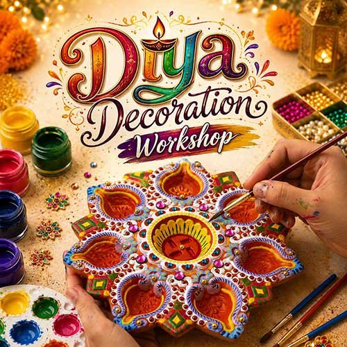 Corporate Diya Decoration Workshop, Diya Decoration Workshop for Corporate, Art & Craft Workshops for Corporate, DIY Workshop for Corporate, Diya Decoration Activity for Corporate, DIY Activities for Corporate, Best Diya Decoration Workshop for Corporate in Delhi, Gurugram, Gurgaon, Noida, India, Himanshu Art Institute