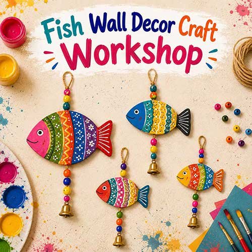 Corporate Fish Wall Decor Craft Workshop, Fish Wall Decor Craft Workshop for Corporate, Art & Craft Workshops for Corporate, DIY Workshop for Corporate, Fish Wall Decor Craft Activity for Corporate, DIY Activities for Corporate, Best Fish Wall Decor Craft Workshop for Corporate in Delhi, Gurugram, Gurgaon, Noida, India, Himanshu Art Institute