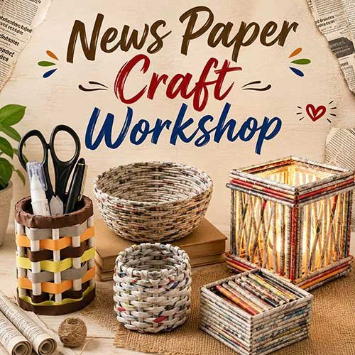 Corporate News Paper Craft Workshop, News Paper Craft Workshop for Corporate, Art & Craft Workshops for Corporate, DIY Workshop for Corporate, News Paper Craft Activity for Corporate, DIY Activities for Corporate, Best News Paper Craft Workshop for Corporate in Delhi, Gurugram, Gurgaon, Noida, India, Himanshu Art Institute