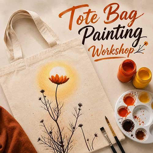 Corporate Tote Bag Painting Workshop, Tote Bag Painting Workshop for Corporate, Art & Craft Workshops for Corporate, DIY Workshop for Corporate, Tote Bag Painting Activity for Corporate, DIY Activities for Corporate, Best Tote Bag Painting Workshop for Corporate in Delhi, Gurugram, Gurgaon, Noida, India, Himanshu Art Institute