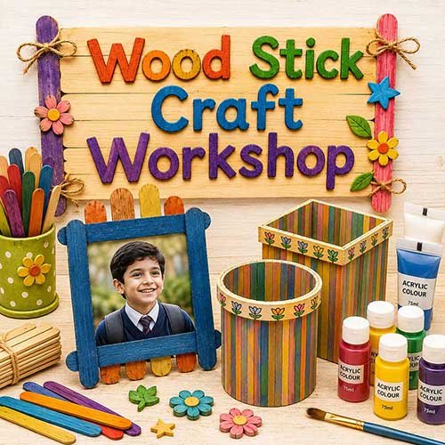 Corporate Wood Stick Craft Workshop, Wood Stick Craft Workshop for Corporate, Art & Craft Workshops for Corporate, DIY Workshop for Corporate, Wood Stick Craft Activity for Corporate, DIY Activities for Corporate, Best Wood Stick Craft Workshop for Corporate in Delhi, Gurugram, Gurgaon, Noida, India, Himanshu Art Institute