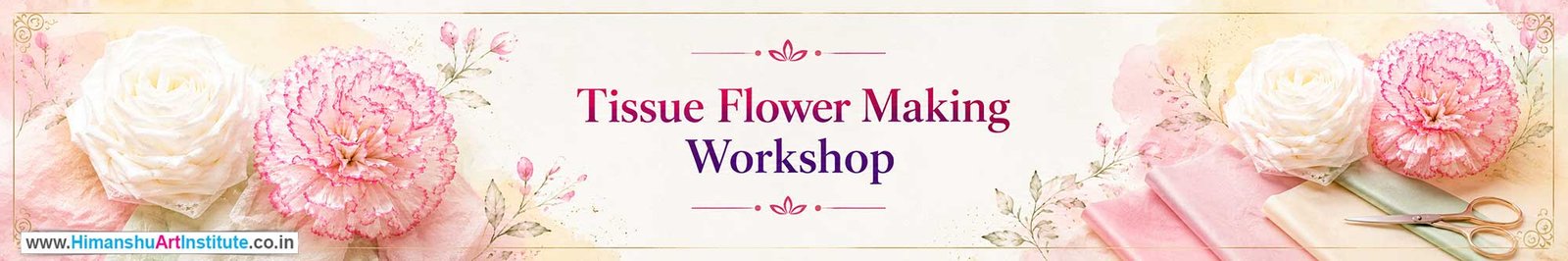 Tissue Flower Making Workshop for Corporate Companies, Tissue Flower Making Workshop for Corporate Employees, Tissue Flower Making Workshop for Corporate Clients, Tissue Flower Making Workshop for Office Events, Art & Craft Activity for Corporate Companies, Himanshu Art Institute