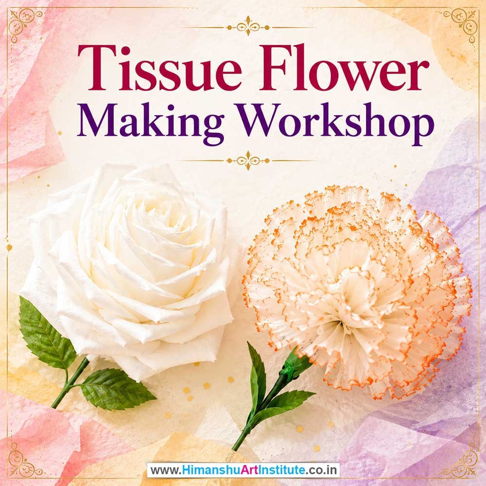 Tissue Flower Making Workshop for Corporate Companies Tissue Flower Making Workshop for Corporate Companies, Tissue Flower Making Workshop for Corporate Employees, Tissue Flower Making Workshop for Corporate Clients, Tissue Flower Making Workshop for Office Events, Art & Craft Activity for Corporate Companies, Himanshu Art Institute