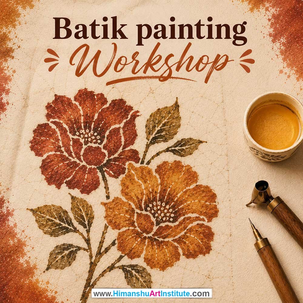 Batik Painting Workshop for Foreigners Batik Painting Workshop for Foreigners, Batik Painting Workshop for Foreigners in Delhi, Online Batik Painting Workshop for Foreigners, Indian Folk Art Classes for Foreigners, Indian Art Workshop for Foreigners, Himanshu Art Institute