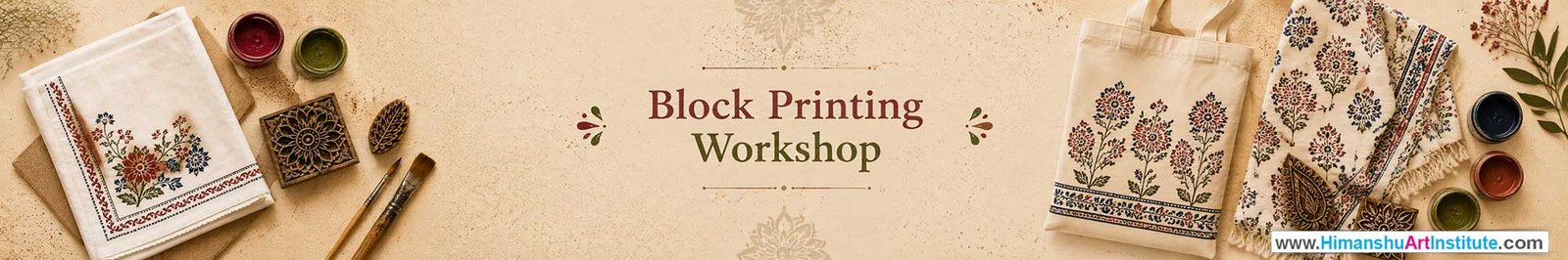 Block Printing Workshop for Foreigners, Block Printing Workshop for Foreigners in Delhi, Online Block Printing Workshop for Foreigners, Indian Folk Art Classes for Foreigners, Indian Art Workshop for Foreigners, Himanshu Art Institute