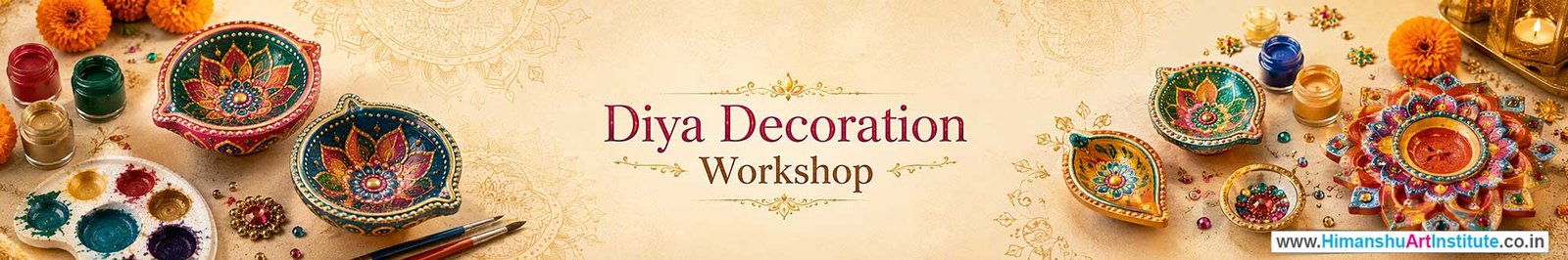 Diya Decoration Workshop for Foreigners, Diya Decoration Workshop for Foreigners in Delhi, Online Diya Decoration Workshop for Foreigners, Indian Folk Art Classes for Foreigners, Indian Art Workshop for Foreigners, Himanshu Art Institute