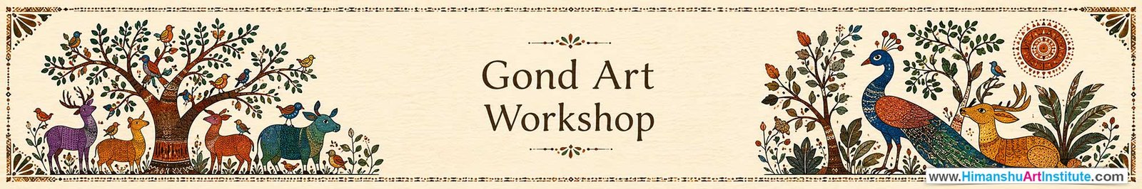 Gond Art Workshop for Foreigners, Gond Art Workshop for Foreigners in Delhi, Online Gond Art Workshop for Foreigners, Indian Folk Art Classes for Foreigners, Indian Art Workshop for Foreigners, Himanshu Art Institute
