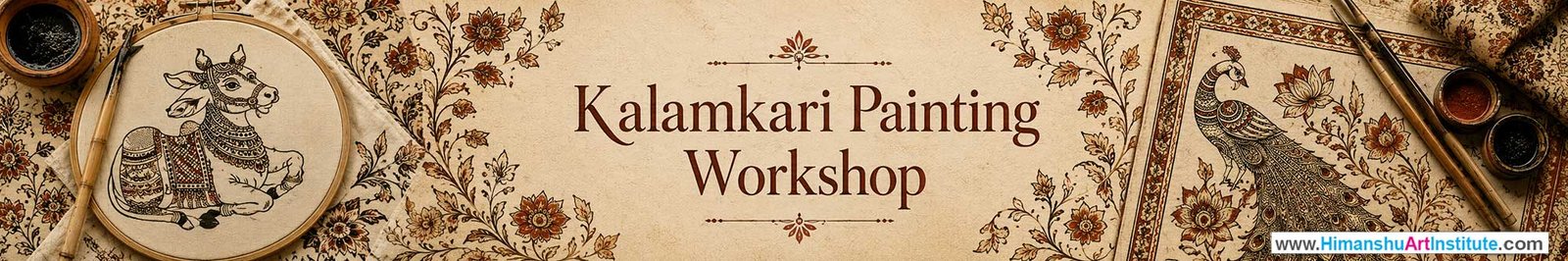 Kalamkari Painting Workshop for Foreigners, Kalamkari Painting Workshop for Foreigners in Delhi, Online Kalamkari Painting Workshop for Foreigners, Indian Folk Art Classes for Foreigners, Indian Art Workshop for Foreigners, Himanshu Art Institute