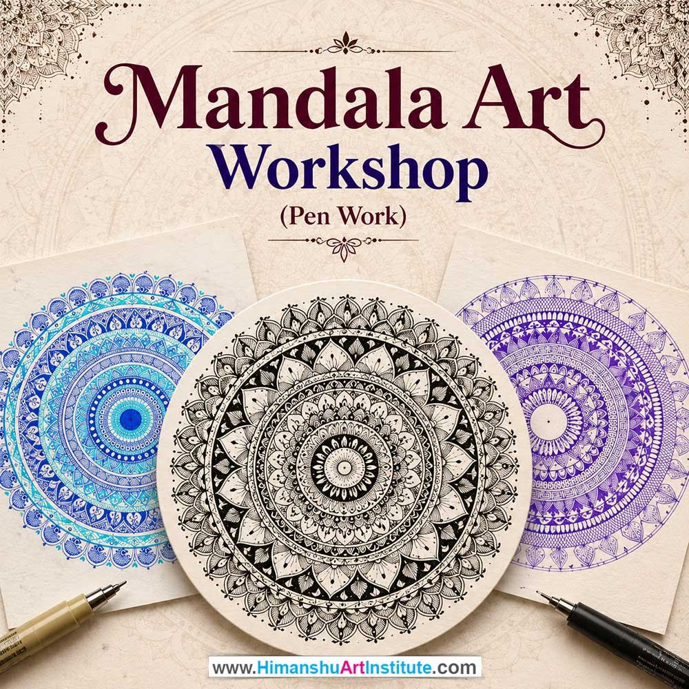 Mandala Art Workshop for Foreigners Mandala Art Workshop for Foreigners, Mandala Art Workshop for Foreigners in Delhi, Online Mandala Art Workshop for Foreigners, Indian Folk Art Classes for Foreigners, Indian Art Workshop for Foreigners, Himanshu Art Institute