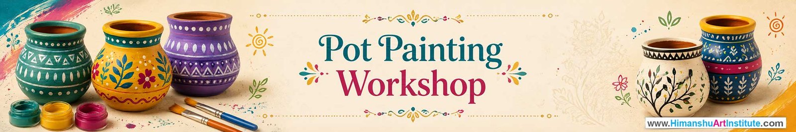 Pot Painting Workshop for Foreigners, Pot Painting Workshop for Foreigners in Delhi, Online Pot Painting Workshop for Foreigners, Indian Folk Art Classes for Foreigners, Indian Art Workshop for Foreigners, Himanshu Art Institute
