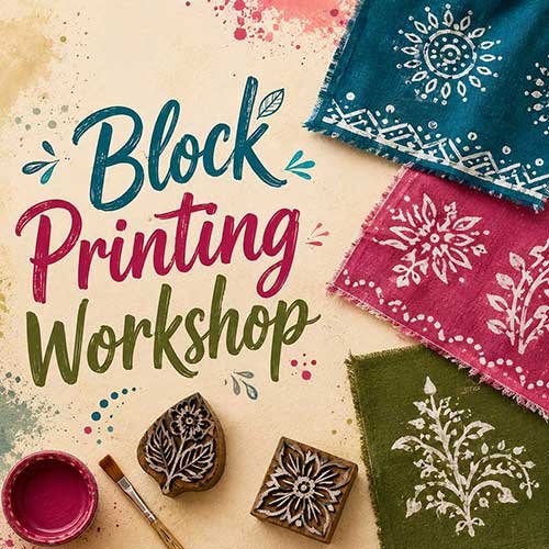 Block Printing Workshop for Foreigner, Online Block Printing Workshop for Foreigner, Block Printing Workshop, Art & Craft Workshops for Foreigner, Best Block Printing Workshop for Foreigner in Delhi, India, Himanshu Art Institute