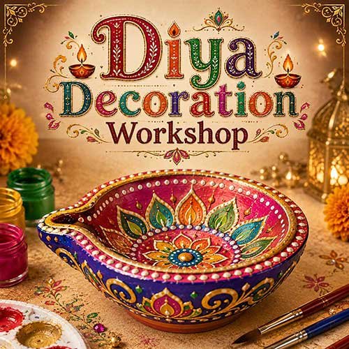Diya Decoration Workshop for Foreigner, Online Diya Decoration Workshop for Foreigner, Diya Decoration Workshop, Art & Craft Workshops for Foreigner, Best Diya Decoration Workshop for Foreigner in Delhi, India, Himanshu Art Institute