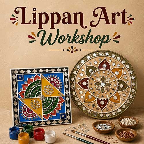 Lippan Art Workshop for Foreigner, Online Lippan Art Workshop for Foreigner, Lippan Art Workshop, Art & Craft Workshops for Foreigner, Best Lippan Art Workshop for Foreigner in Delhi, India, Himanshu Art Institute