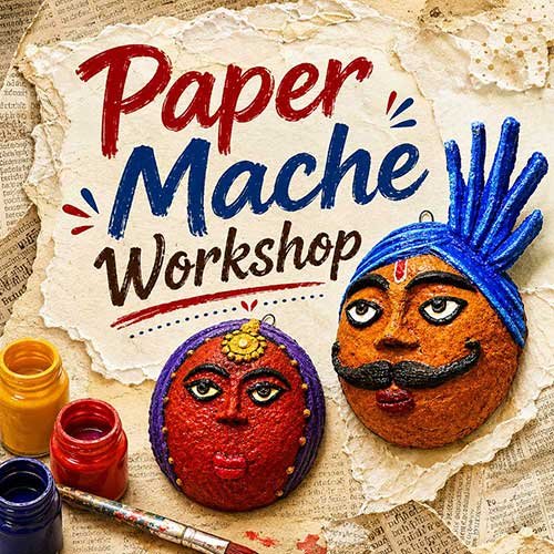 Paper Mache Workshop for Foreigner, Online Paper Mache Workshop for Foreigner, Paper Mache Workshop, Art & Craft Workshops for Foreigner, Best Paper Mache Workshop for Foreigner in Delhi, India, Himanshu Art Institute