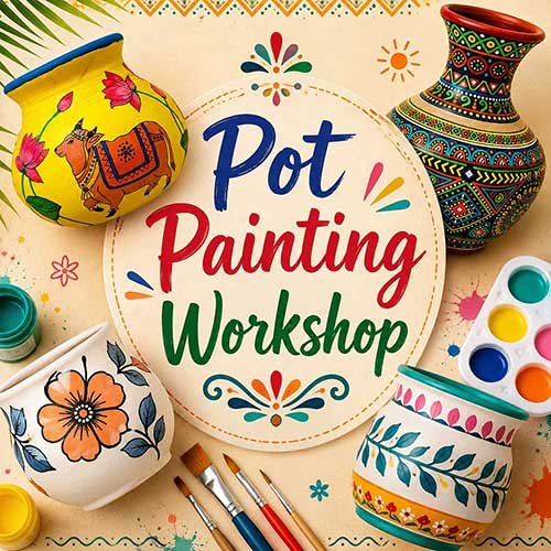 Pot Painting Workshop for Foreigner, Online Pot Painting Workshop for Foreigner, Pot Painting Workshop, Art & Craft Workshops for Foreigner, Best Pot Painting Workshop for Foreigner in Delhi, India, Himanshu Art Institute