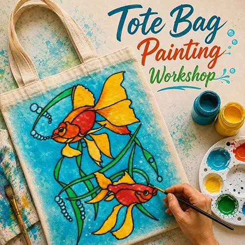Tote Bag Workshop for Foreigner, Online Tote Bag Workshop for Foreigner, Tote Bag Workshop, Art & Craft Workshops for Foreigner, Best Tote Bag Workshop for Foreigner in Delhi, India, Himanshu Art Institute