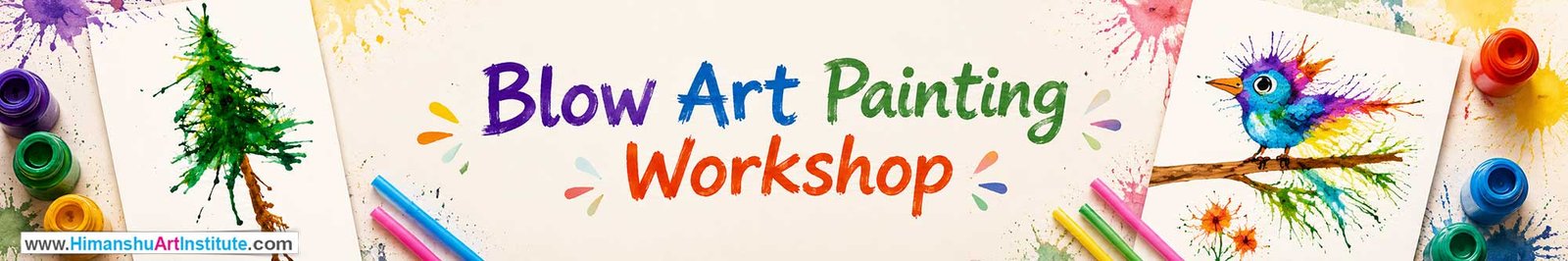 Blow Art Painting Workshop for Kids and Children in Delhi, Blow Art Painting Workshop for Kids Near Me, Art & Craft Workshop for Children, Art & Craft Workshop for Kids, Himanshu Art Institute