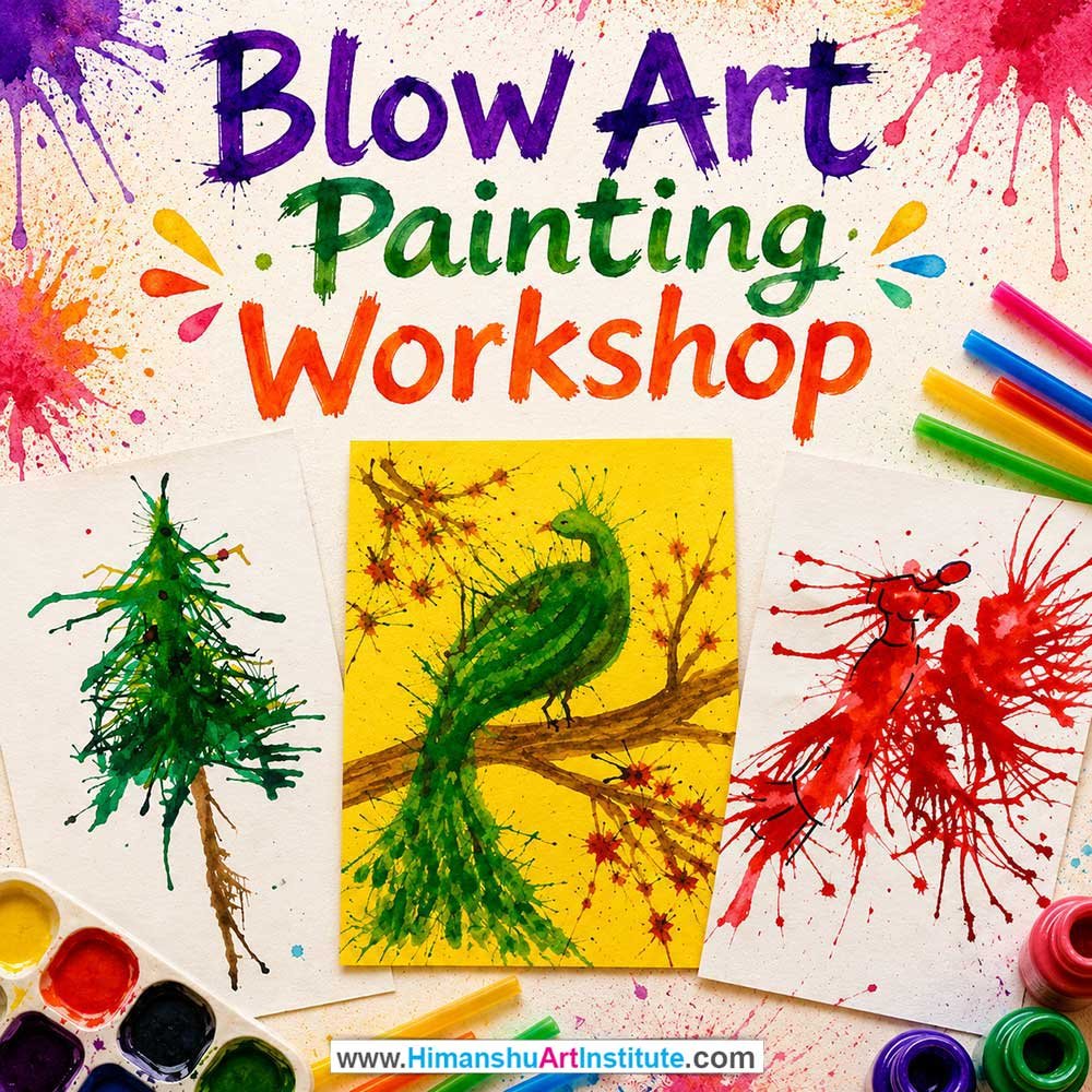 Blow Art Painting Workshop for Kids and Children Blow Art Painting Workshop for Kids and Children in Delhi, Online Blow Art Painting Workshp for Kds, Best Art & Craft Workshop for Children near Me