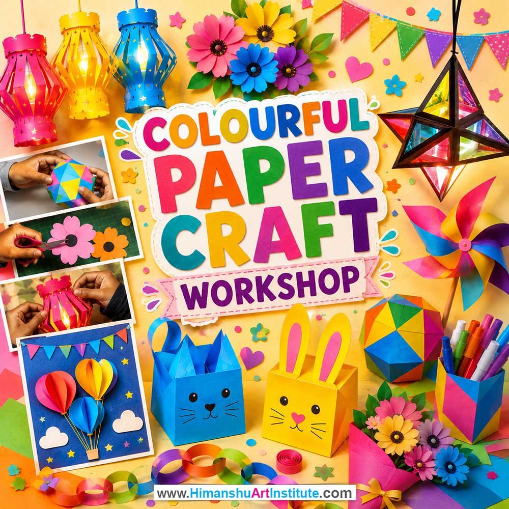 Colourful Paper Craft Workshop for Kids and Children Colourful Paper Craft Workshop for Kids and Children in Delhi, Online Colourful Paper Craft Workshp for Kds, Best Art & Craft Workshop for Children near Me
