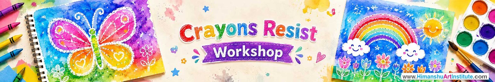 Crayons Resist Workshop for Kids and Children in Delhi, Crayons Resist Workshop for Kids Near Me, Art & Craft Workshop for Children, Art & Craft Workshop for Kids, Himanshu Art Institute