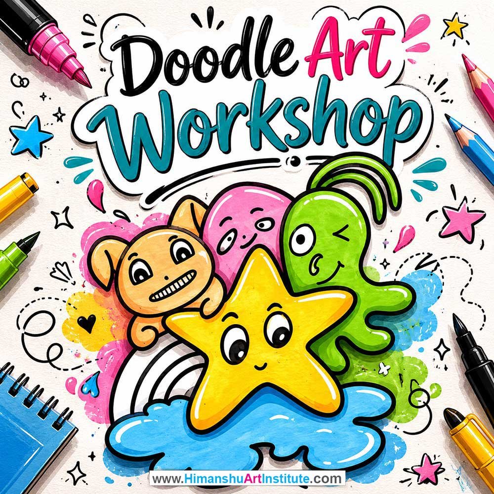 Doodle Art Workshop for Kids and Children Doodle Art Workshop for Kids and Children in Delhi, Online Doodle Art Workshp for Kds, Best Art & Craft Workshop for Children near Me
