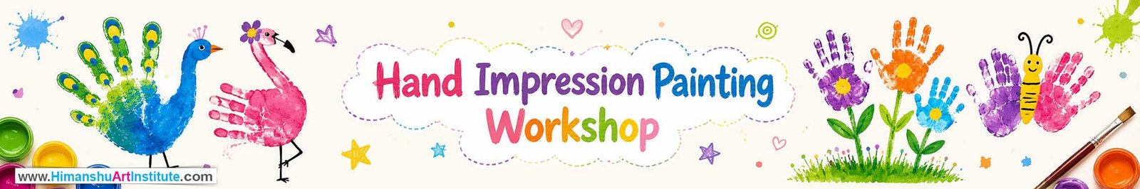 Hand Impression Painting Workshop for Kids and Children in Delhi, Hand Impression Painting Workshop for Kids Near Me, Art & Craft Workshop for Children, Art & Craft Workshop for Kids, Himanshu Art Institute