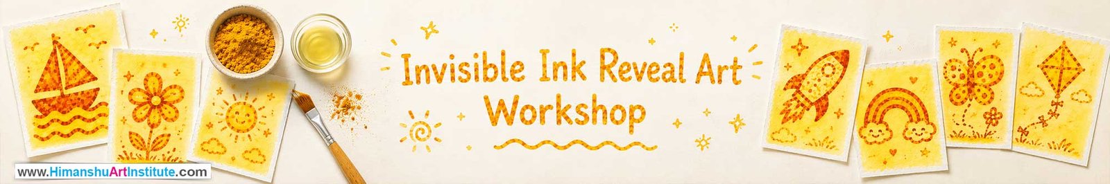 Invisible Ink Reveal Art Workshop for Kids and Children in Delhi, Invisible Ink Reveal Art Workshop for Kids Near Me, Art & Craft Workshop for Children, Art & Craft Workshop for Kids, Himanshu Art Institute