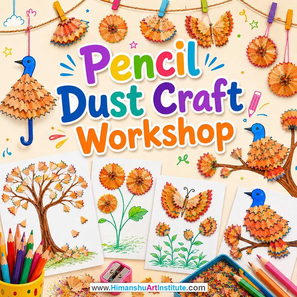 Pencil Dust Craft Workshop for Kids and Children Pencil Dust Craft Workshop for Kids and Children in Delhi, Online Pencil Dust Craft Workshp for Kds, Best Art & Craft Workshop for Children near Me