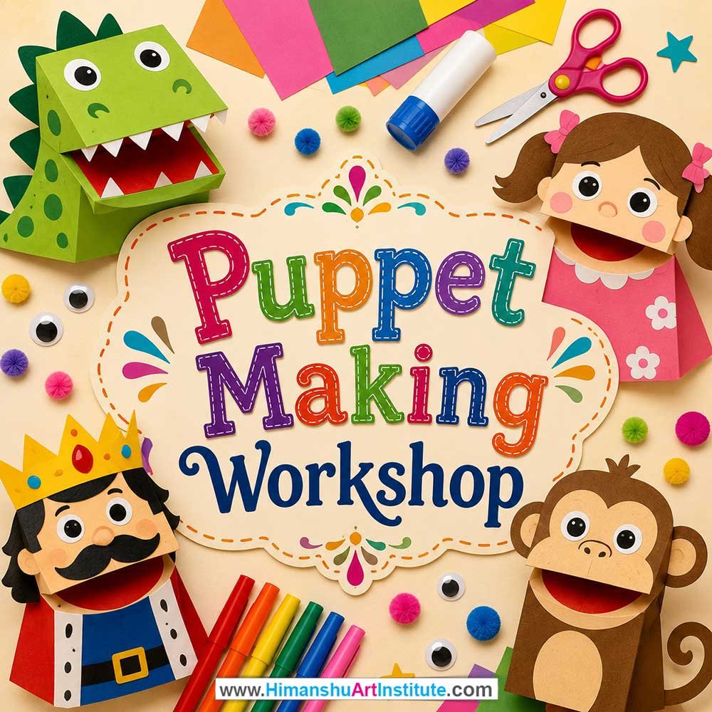 Puppet Making Workshop for Kids and Children Puppet Making Workshop for Kids and Children in Delhi, Online Puppet Making Workshp for Kds, Best Art & Craft Workshop for Children near Me