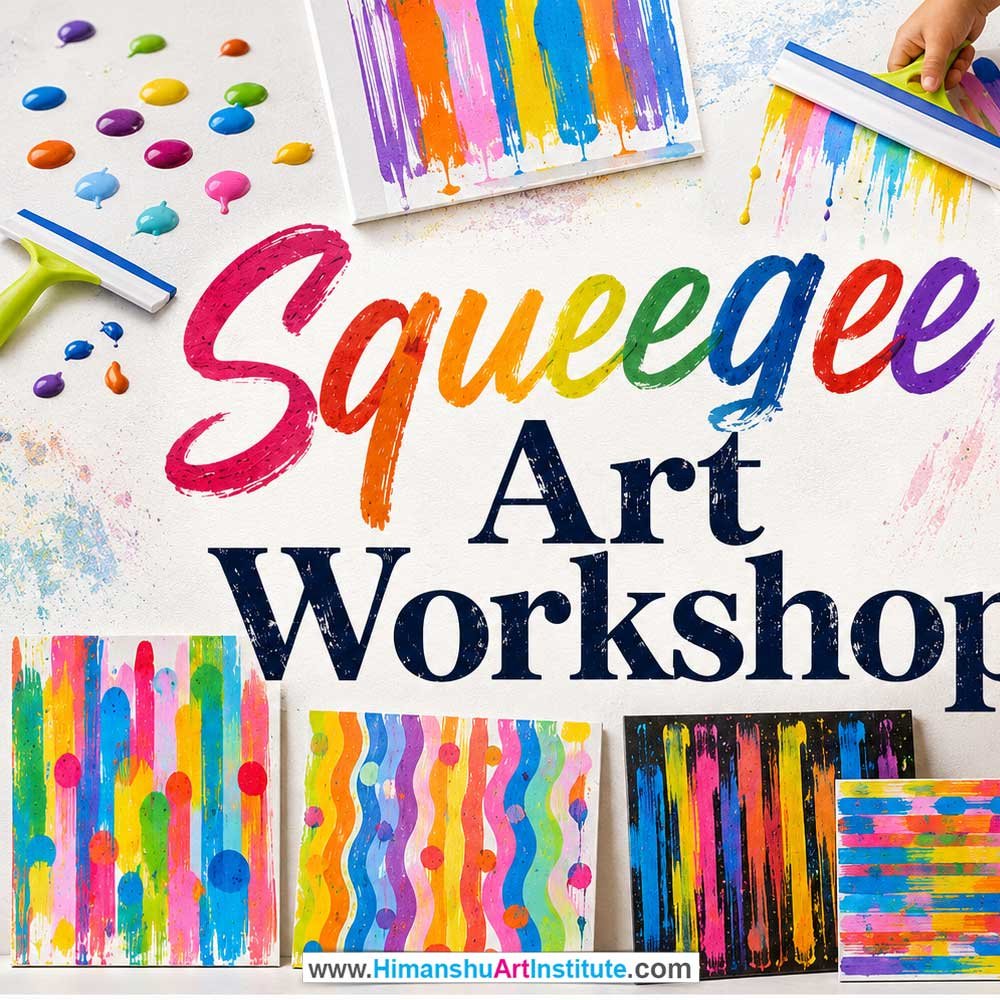Squeegee Art Workshop for Kids and Children Squeegee Art Workshop for Kids and Children in Delhi, Online Squeegee Art Workshp for Kds, Best Art & Craft Workshop for Children near Me