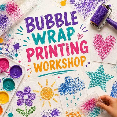 Online Bubble Wrap Painting Workshop, Bubble Wrap Painting Workshop for Kids, Bubble Wrap Painting Workshop Near Me for Children, Art & Craft Workshops for Kids, Art & Craft Activities for Children, Best Bubble Wrap Painting Workshop for Kids in Delhi, India, Himanshu Art Institute