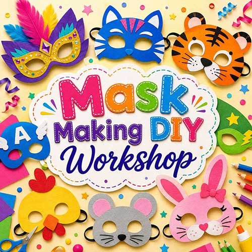 Online Mask Making DIY Workshop, Mask Making DIY Workshop for Kids, Mask Making DIY Workshop Near Me for Children, Art & Craft Workshops for Kids, Art & Craft Activities for Children, Best Mask Making DIY Workshop for Kids in Delhi, India, Himanshu Art Institute