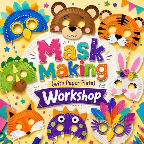 Online Mask Making Workshop, Mask Making Workshop for Kids, Mask Making Workshop Near Me for Children, Art & Craft Workshops for Kids, Art & Craft Activities for Children, Best Mask Making Workshop for Kids in Delhi, India, Himanshu Art Institute