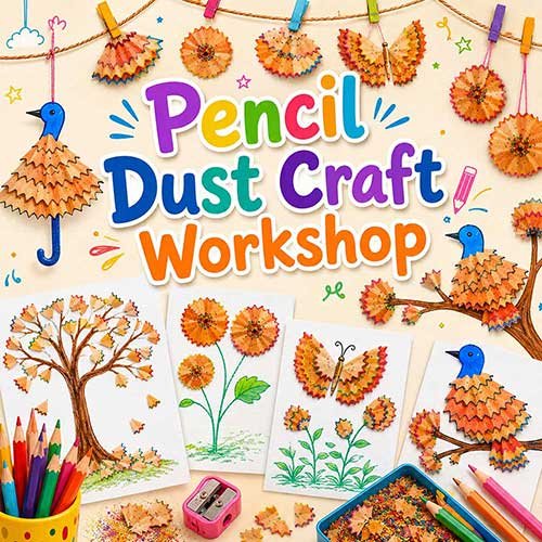 Online Pencil Dust Craft Workshop, Pencil Dust Craft Workshop for Kids, Pencil Dust Craft Workshop Near Me for Children, Art & Craft Workshops for Kids, Art & Craft Activities for Children, Best Pencil Dust Craft Workshop for Kids in Delhi, India, Himanshu Art Institute