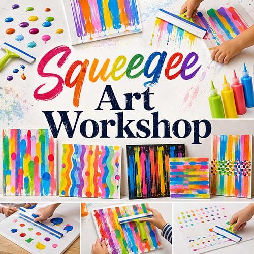Online Squeegee Art Workshop, Squeegee Art Workshop for Kids, Squeegee Art Workshop Near Me for Children, Art & Craft Workshops for Kids, Art & Craft Activities for Children, Best Squeegee Art Workshop for Kids in Delhi, India, Himanshu Art Institute