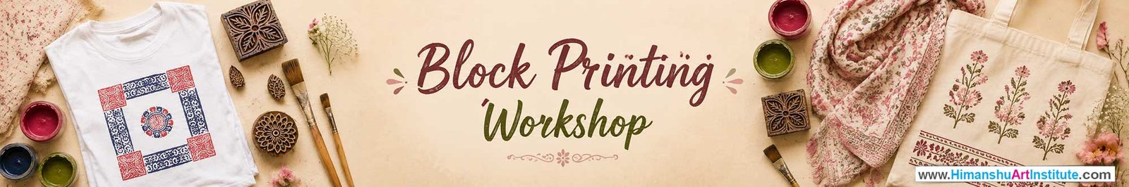 Block Printing Workshop for Women, Block Printing Workshop for Ladies, Block Printing Workshop for Girls in Delhi, Online Block Printing Workshop for Women, Block Printing Workshop Near Me, Art & Craft Workshop for Women, Himanshu Art Institute