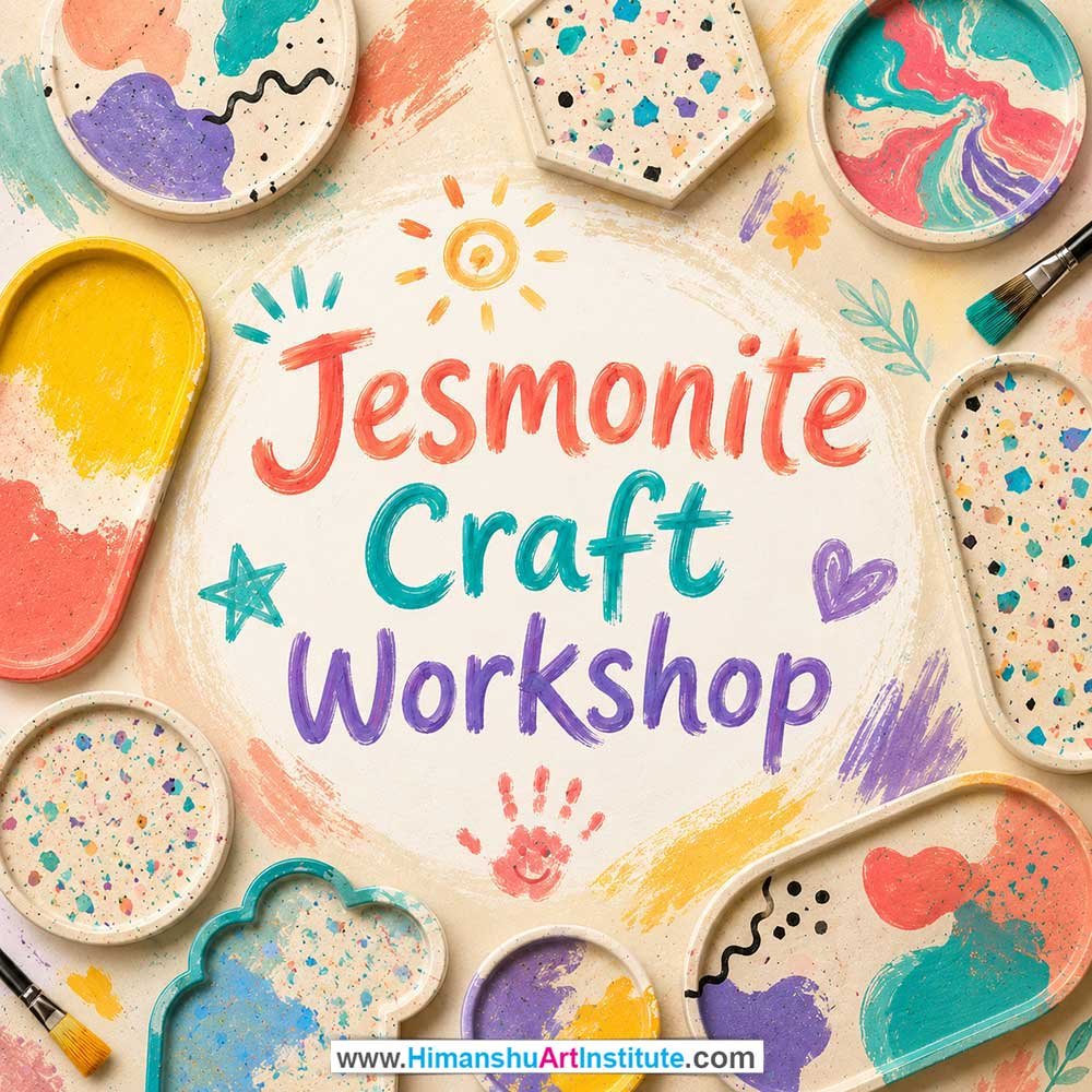 Jesmonite Craft Workshop for Women Jesmonite Craft Workshop Women in Delhi, Jesmonite Craft Workshop for Ladies in Delhi, Jesmonite Craft Workshop for Girls in Delhi, Online Jesmonite Craft Workshp for Women, Best Art & Craft Workshop for Ladies near Me