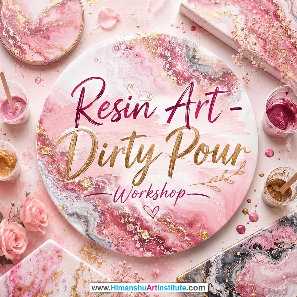 Resin Dirty Pour Workshop for Women Resin Dirty Pour Workshop Women in Delhi, Resin Dirty Pour Workshop for Ladies in Delhi, Resin Dirty Pour Workshop for Girls in Delhi, Online Resin Dirty Pour Workshp for Women, Best Art & Craft Workshop for Ladies near Me