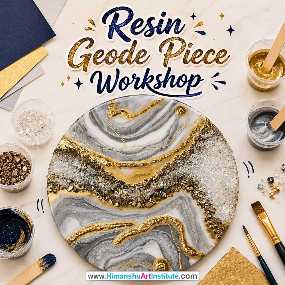 Resin Geode Piece Workshop for Women Resin Geode Piece Workshop Women in Delhi, Resin Geode Piece Workshop for Ladies in Delhi, Resin Geode Piece Workshop for Girls in Delhi, Online Resin Geode Piece Workshp for Women, Best Art & Craft Workshop for Ladies near Me