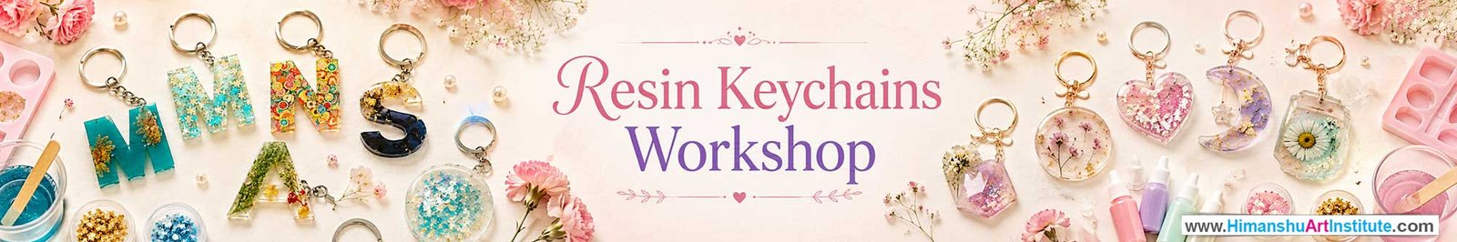 Resin Keychains Workshop for Women, Resin Keychains Workshop for Ladies, Resin Keychains Workshop for Girls in Delhi, Online Resin Keychains Workshop for Women, Resin Keychains Workshop Near Me, Art & Craft Workshop for Women, Himanshu Art Institute