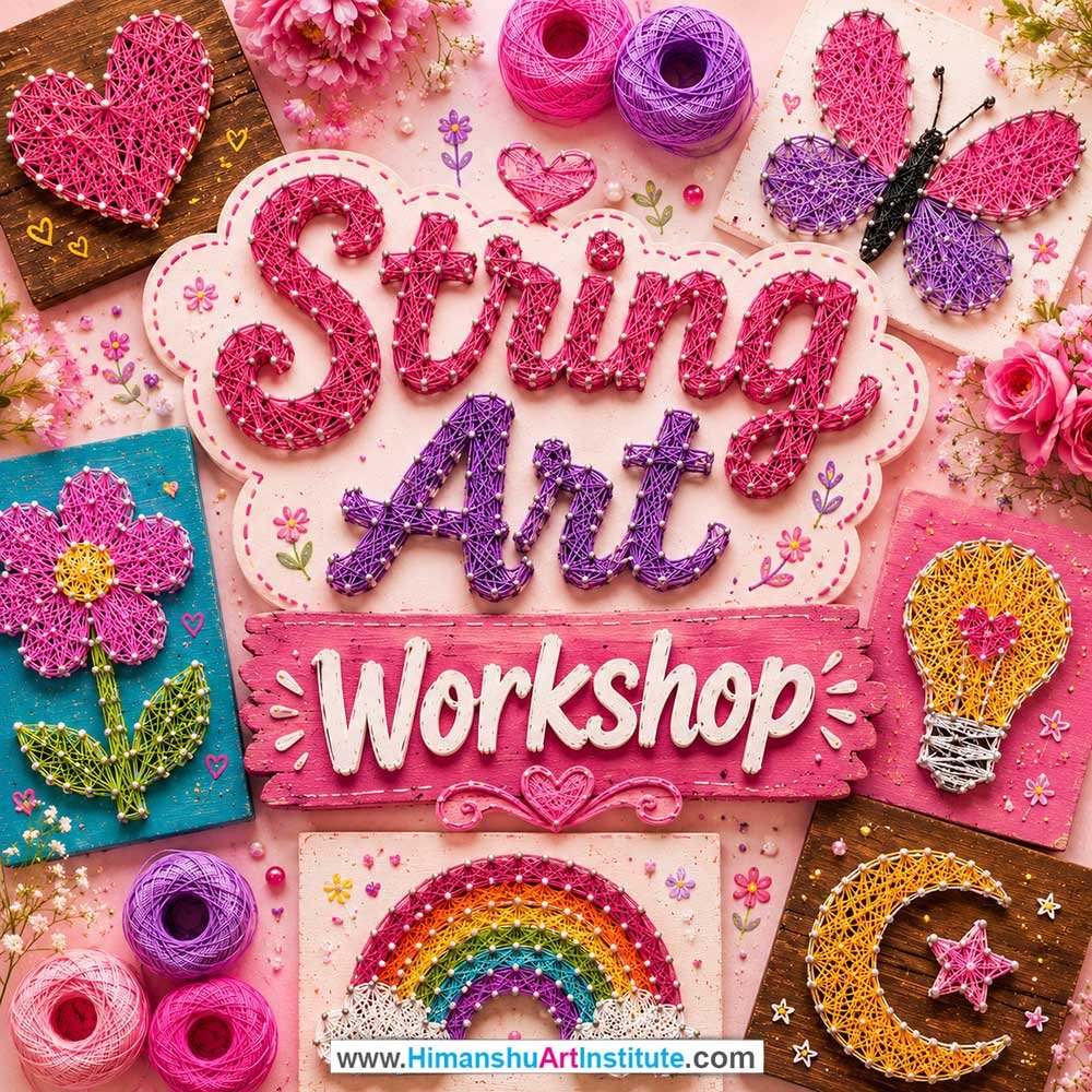 String Art Workshop for Women String Art Workshop Women in Delhi, String Art Workshop for Ladies in Delhi, String Art Workshop for Girls in Delhi, Online String Art Workshp for Women, Best Art & Craft Workshop for Ladies near Me
